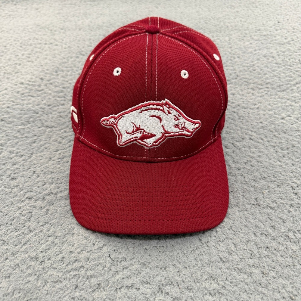Arkansas Razorbacks Flex Fit Hat Mens L XL Pukka Cardinal Red Embroidered Cap